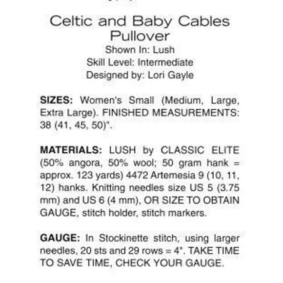 New Classic Elite Yarns 9001 Sweater Shell Cardigan Dog Sweater Knitting Pattern - Picture 5 of 5